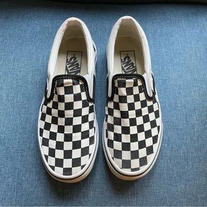 Vans checkered canvas slip on